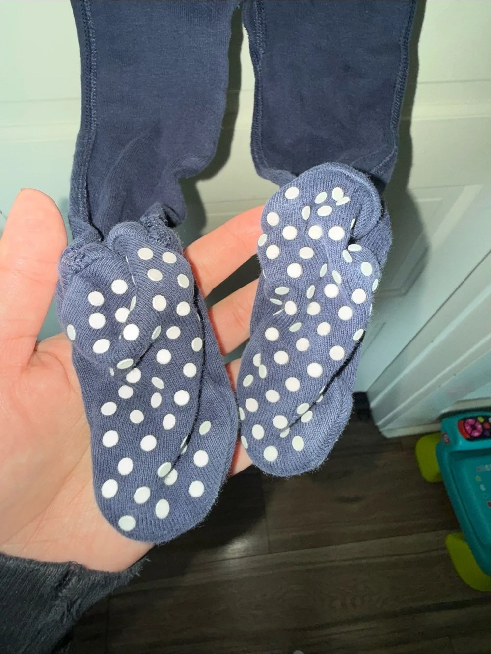 Hannah Anderson Baby 6-12 months- Navy Blue Footed One-Piece Pajamas